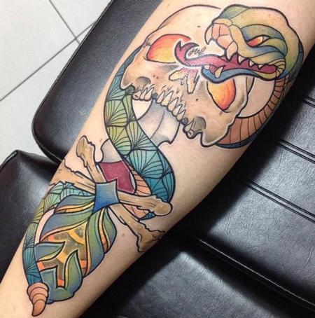 Tattoos - Snake n skull - 99704