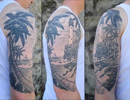 Tattoos - Tropical Light House - 133361