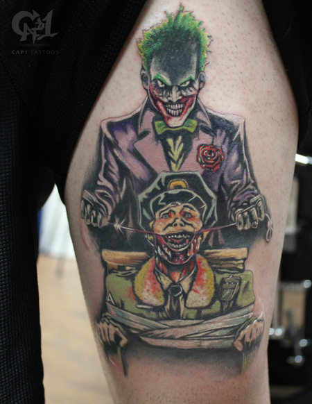 Tattoos - Joker Cartoon Tattoo  - 123479