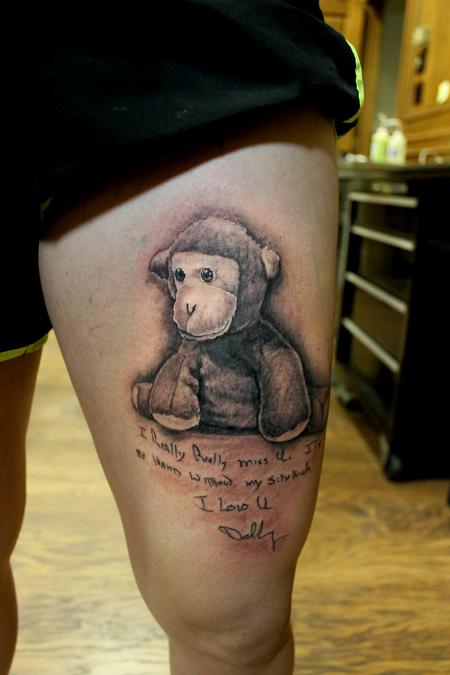 Tattoos - Black And Grey Memorial Tattoo - 117099