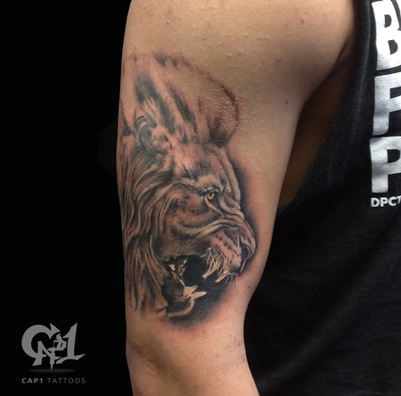 Tattoos - Fierce Lion Tattoo - 122404
