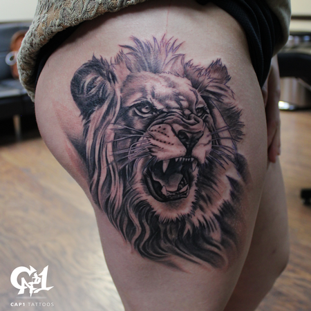 Tattoos - Realistic Lion Tattoo - 126447
