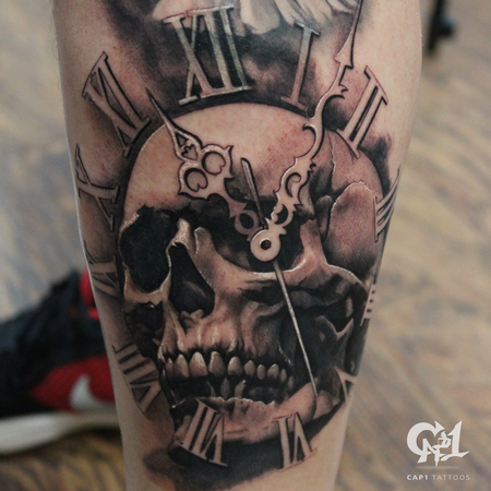 Tattoos - Skull and Time Tattoo - 127631