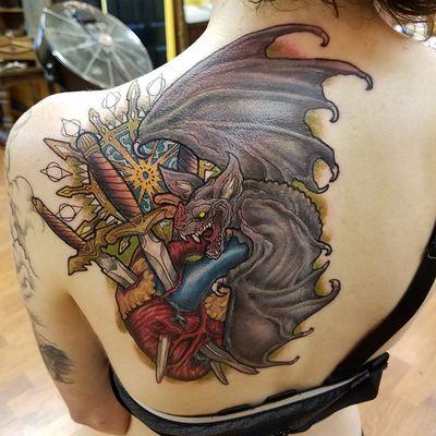 Tattoos - Bat sword heart tattoo - 133105