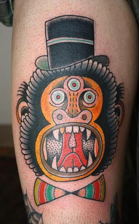 Tattoos - Traditional Style Monkey Tattoo - 61596