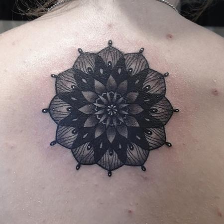 Tattoos - Black and Grey Mandala - 116874
