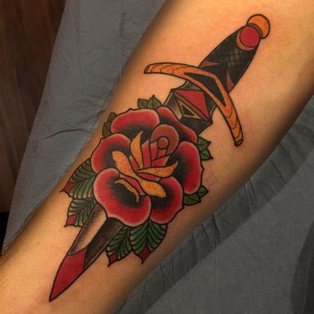Tattoos - Rose and Dagger - 125324