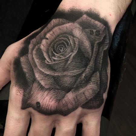 Tattoos - Black and Grey Rose - 126315