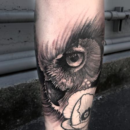Tattoos - Balck and Grey Owl Eye - 128390
