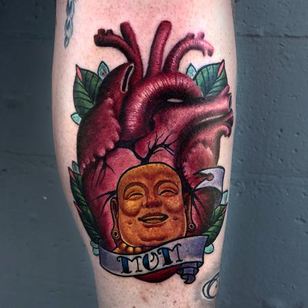 Tattoos - Anatomical heart with Buddha and Banner Mix up - 128392