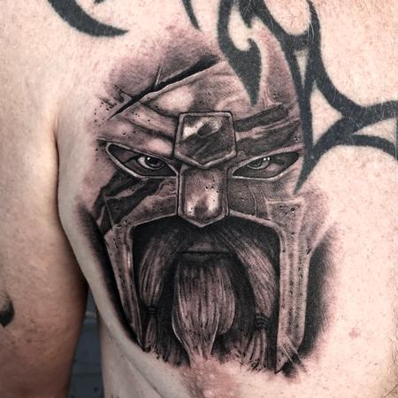 Tattoos - Black and Grey Viking from For Honor - 130522