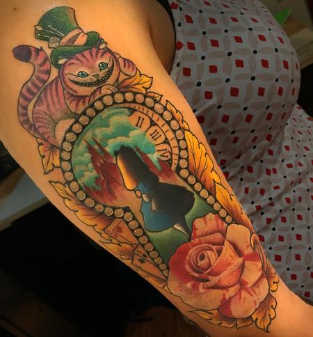 Tattoos - ALICE IN WONDERLAND HALFSLEEVE - 132339