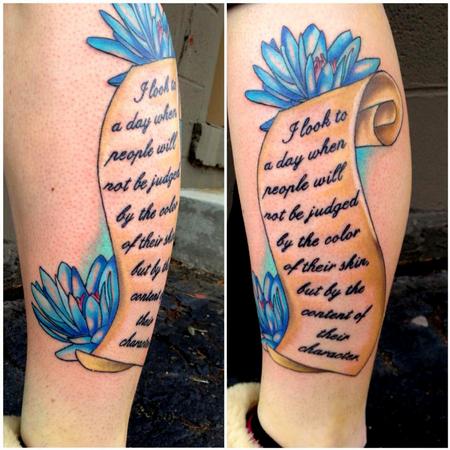 Painted Soul Tattoo : Tattoos : Daniel Adamczyk : Scroll and quote