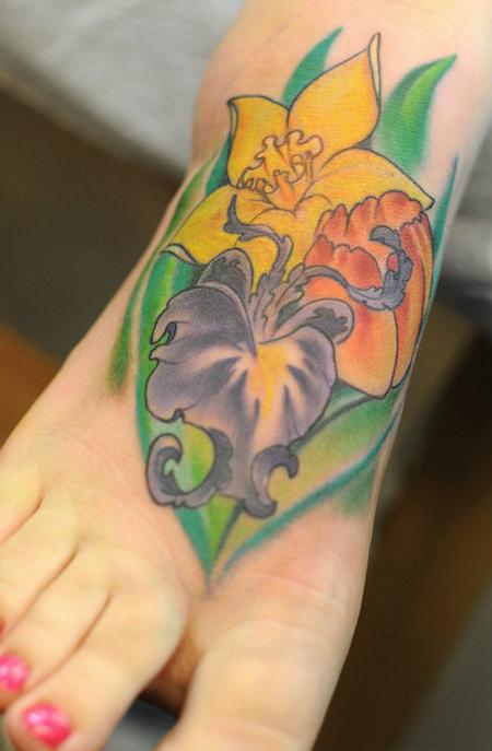Tattoos - daffodil iris tulip flower tattoo - 84460