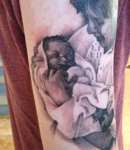 Tattoos - mom and baby portrait - 84482
