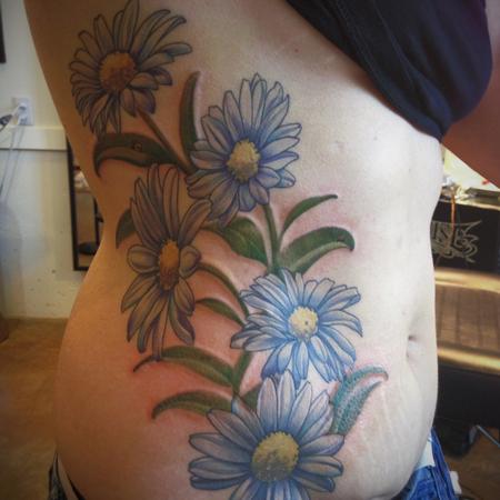 Tattoos - daisy flower color tattoo - 84483
