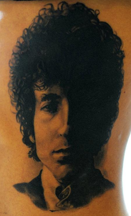 Tattoos - Bob Dylan portrait tattoo - 84468