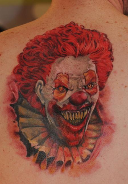 Tattoos - Pennywise clown color tattoo - 84476