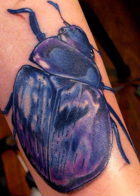 Tattoos - metallic blue beetle tattoo - 84456