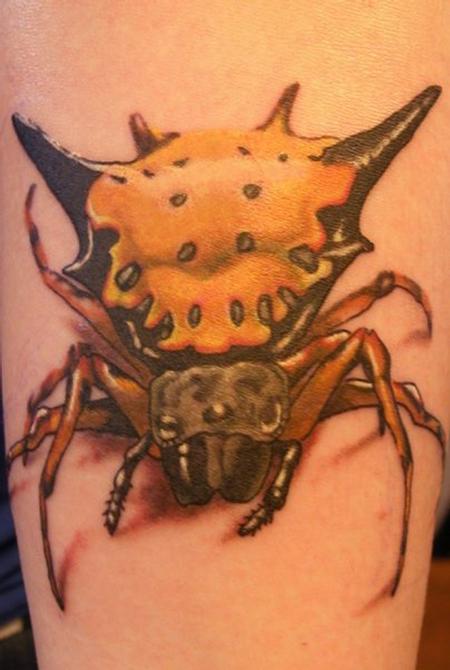 Tattoos - yellow spiny spider tattoo - 84458