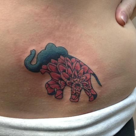 Tattoos - Chrysanthemum Elephant  - 124911