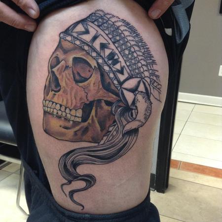 Tattoos - Native American Skull - 124912