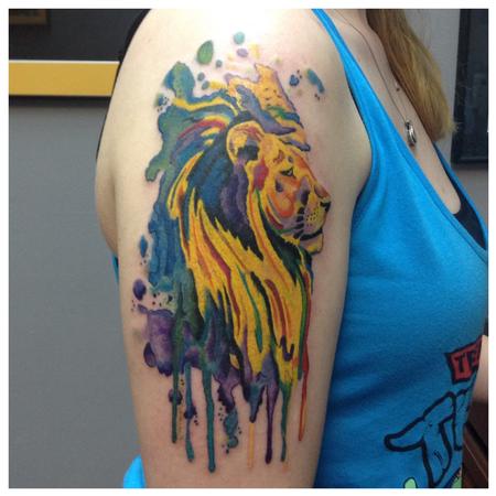 Tattoos - Watercolor Lion - 104758