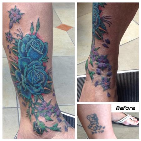 Tattoos - Electric Blue Roses - 104946
