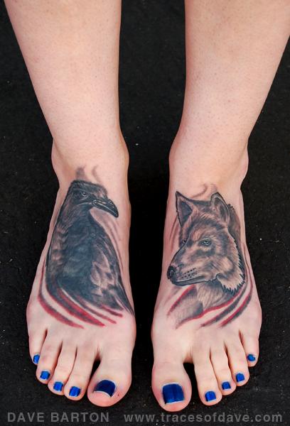 Tattoos - Crow & Wolf Feet - 61071
