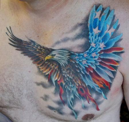 Tattoos - Eagle American Flag Combo - 62530