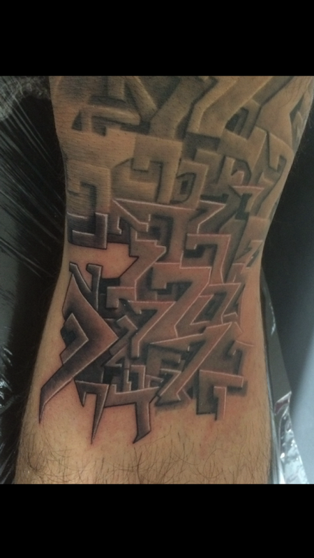 Tattoos - Black and Gray abstract Tattoo - 119199