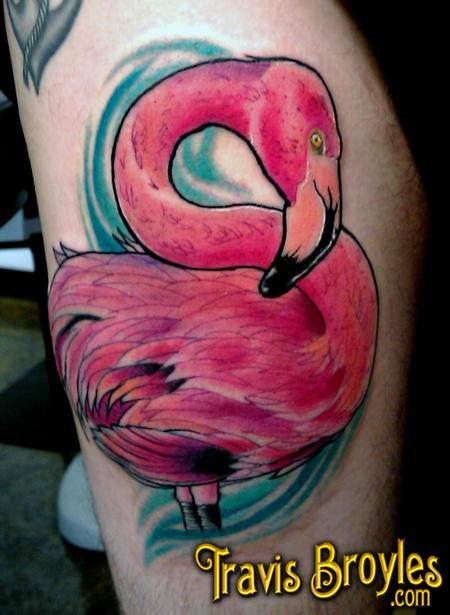 Tattoos - Pink Flamingo Tattoo - 64901
