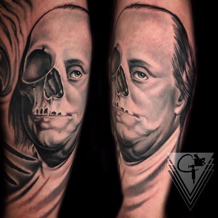 Tattoos - Ben Franklin Skull - 131777