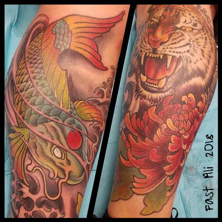 Tattoos - Ono's Tiger & Koi - 132970