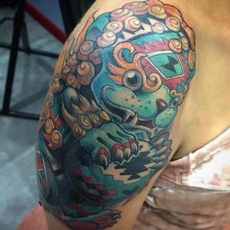 Tattoos - New school foo dog - 132176