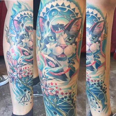Tattoos - Art Nouveau cat tattoo - 132175