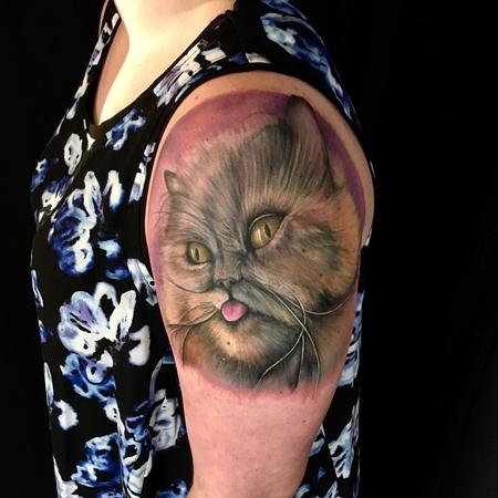 Tattoos - Awesome silly cat portrait  - 130606
