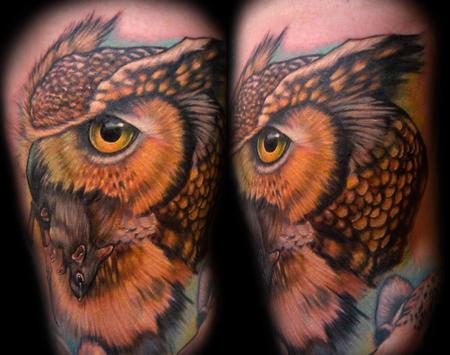 Tattoos - Owl with Mouse - 126769