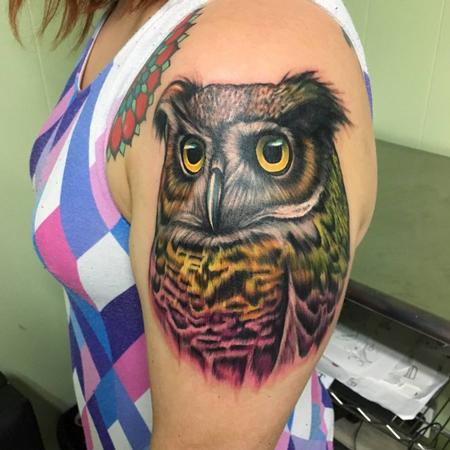 Tattoos - Colorful Owl - 127686