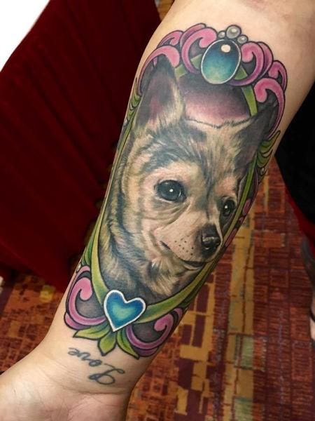 Tattoos - Chihuahua Dog Memorial Tattoo - 129275