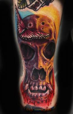 Tattoos - Custom Animal Skull Tattoo - 60561