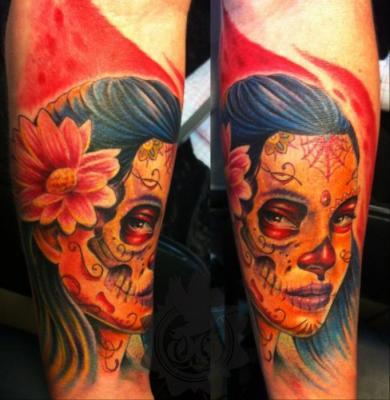 Tattoos - Sugar Skull Tattoo - 60563