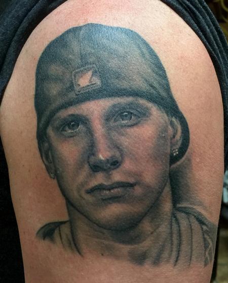 Tattoos - Healed black and grey portrait - 113899