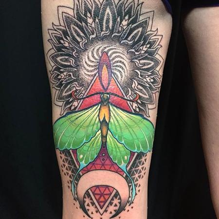 Tattoos - Geometric Butterfly and Mandala - 126231