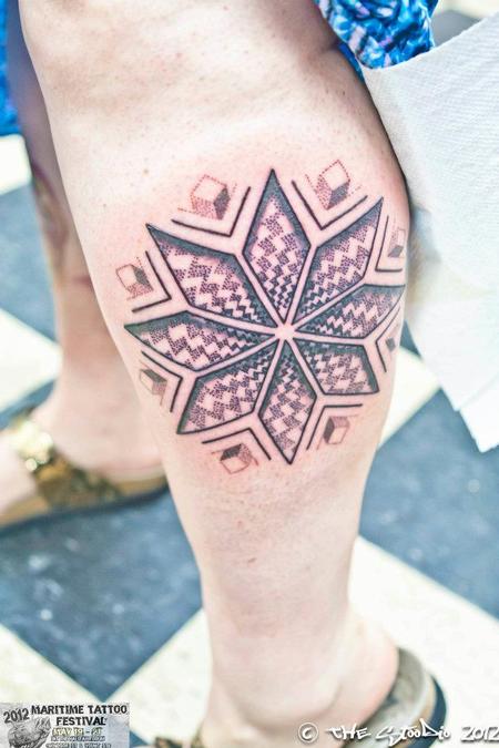 Tattoos - Blackwork Leg Tattoo - 65569