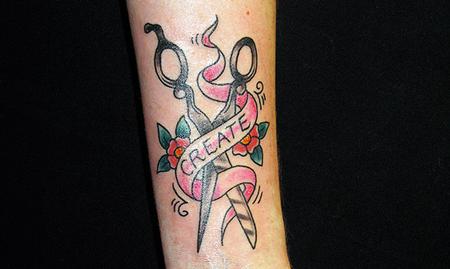 Tattoos - Scissors color tattoo - 61613