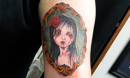 Tattoos - Color Girl Portrait Tattoo - 61614