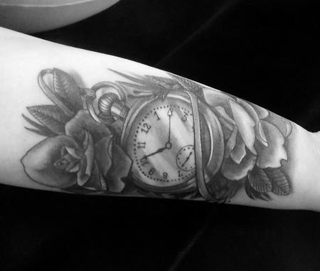 Tattoos - Rose and pocketwatch  - 126565