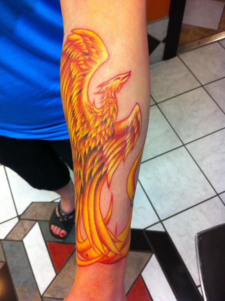 Tattoos - Phoenix Rising Color Tattoo - 117502