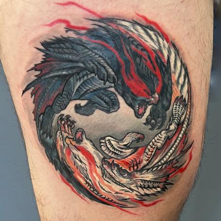 Tattoos - Yin Yang with Lion Guardians  - 145384